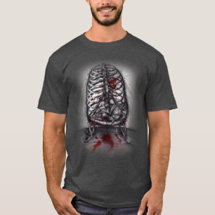 Empty Cage Anatomy Bird Heart Surreal Horror Art T-Shirt