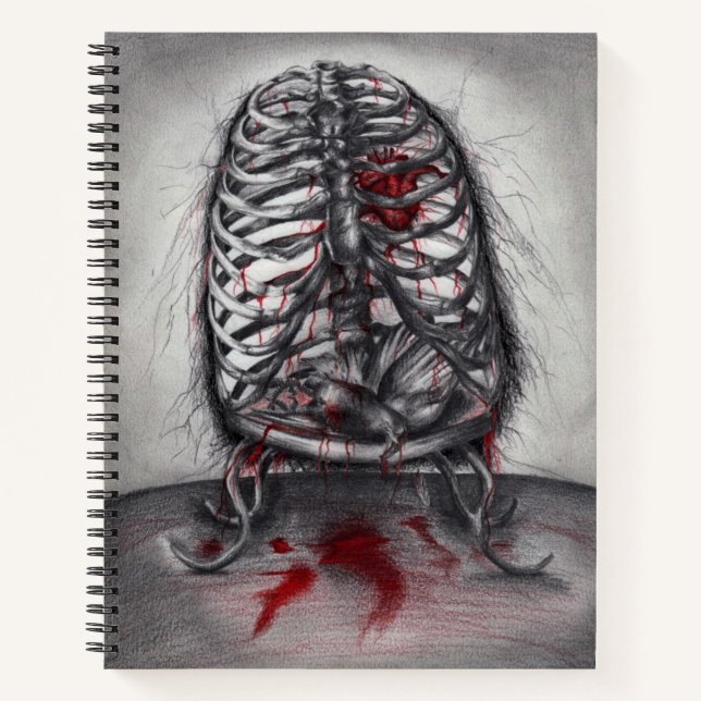 Empty Cage Anatomy Gothic Horror Surreal Art Notebook (Front)