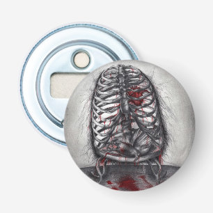 Empty Cage Anatomy Heart Surrealism Horror Art Bottle Opener
