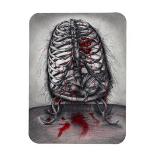 Empty Cage Anatomy Heart Surrealism Horror Art Magnet