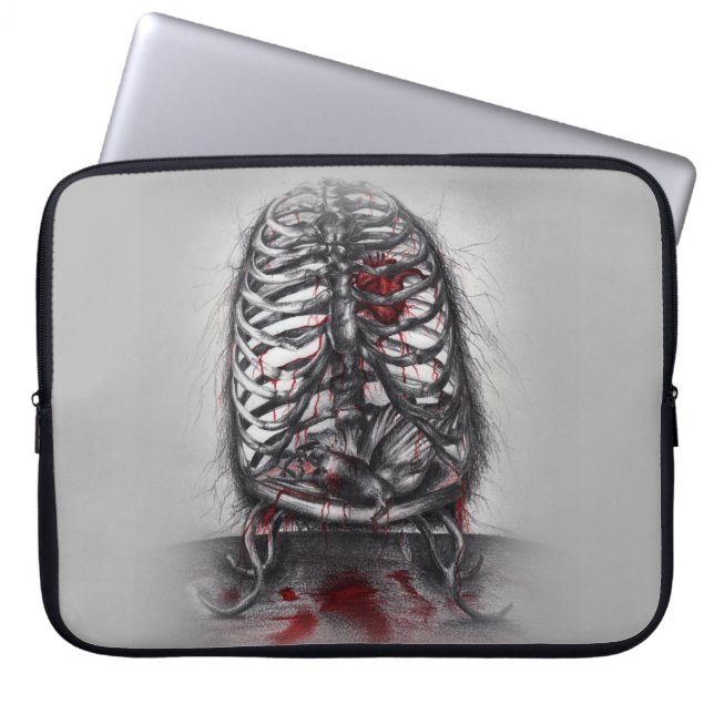Empty Cage Anatomy Horror Art Laptop Sleeve (Front)