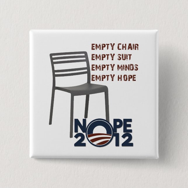 Empty Chair, Empty Obama 15 Cm Square Badge (Front)
