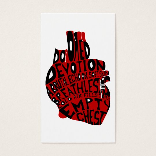 empty chest : anatomical heart business card