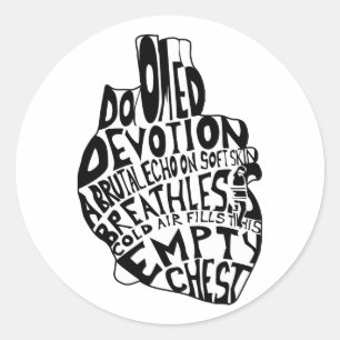 empty chest : anatomical heart classic round sticker
