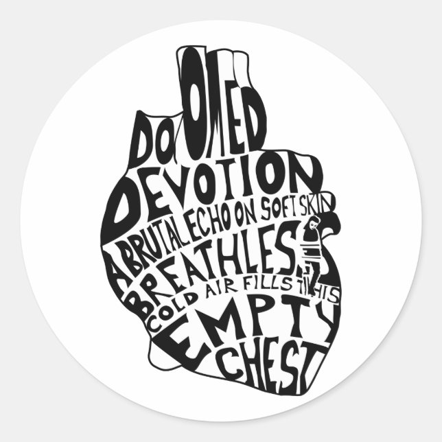 empty chest : anatomical heart classic round sticker (Front)