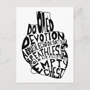 empty chest : anatomical heart postcard