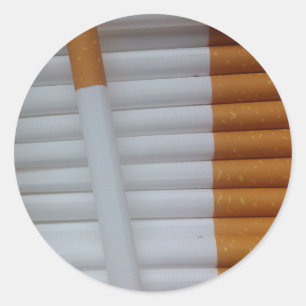 Empty cigarettes grouped together classic round sticker