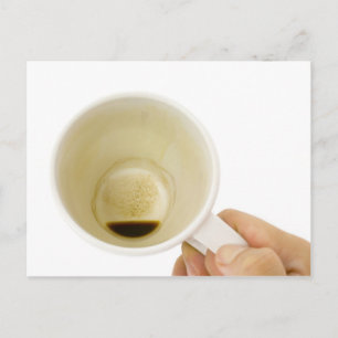 Empty coffee cup postcard