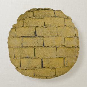 Empty concrete brick wall round cushion