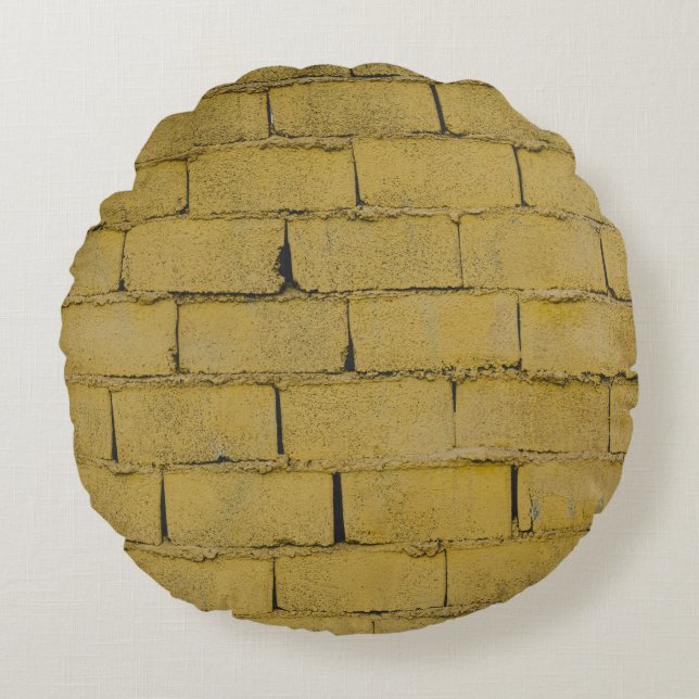 Empty concrete brick wall round cushion (Front)