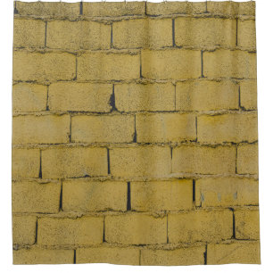 Empty concrete brick wall shower curtain