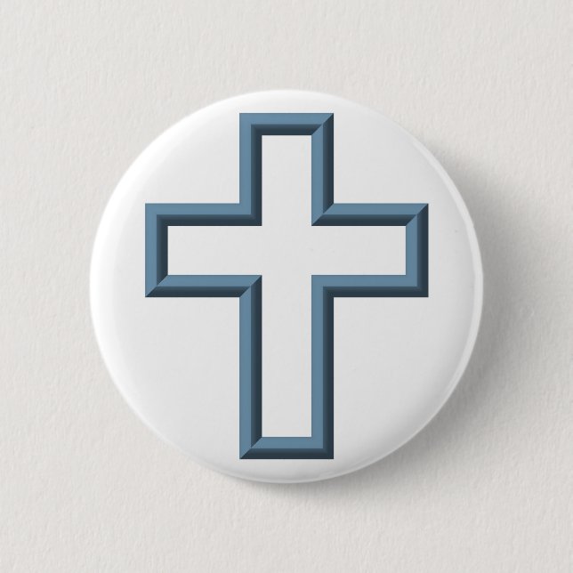 Empty cross 6 cm round badge (Front)