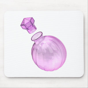 Empty decorative purple glass bottle mouse mat