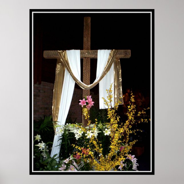 Empty Easter Cross of Jesus' Resurrection Poster (Front)