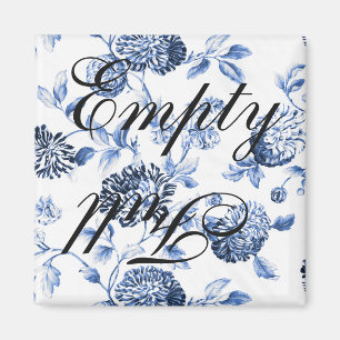 Empty Full Blue Vintage Floral Toile Dishwasher Magnet