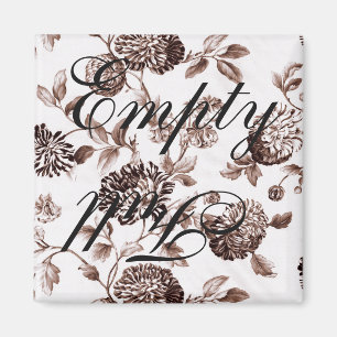 Empty Full Brown Vintage Floral Toile Dishwasher Magnet