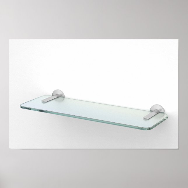 Empty glass shelf with silver brackets poster (Front)