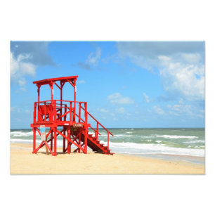 empty lifeguard stand photo print