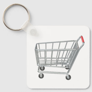 Empty metal shopping cart key ring