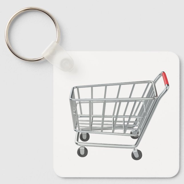 Empty metal shopping cart key ring (Front)
