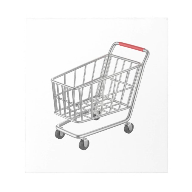 Empty metal shopping cart notepad (Front)