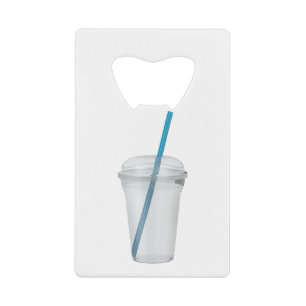 Empty plastic smoothie cup with a straw