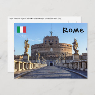 Empty Ponte Sant'Angelo at dawn - Rome, Italy Postcard