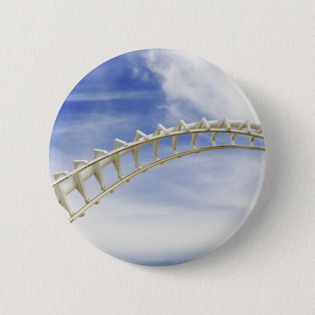 Empty roller coaster tracks 6 cm round badge (Front)