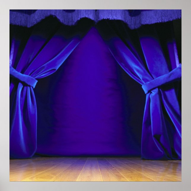 Empty Stage With Curtains Poster (Front)