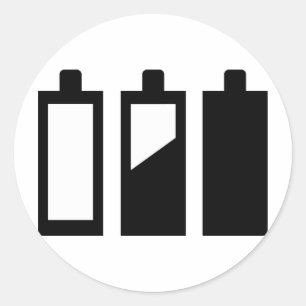 empty to full batteries classic round sticker