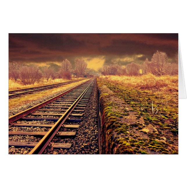 Empty Train Tracks Blank Card (Front Horizontal)