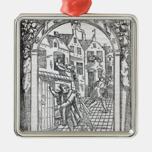 Emptying the Chamber Pots Metal Tree Decoration