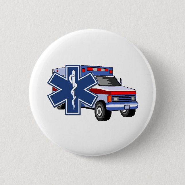 EMS Ambulance 6 Cm Round Badge (Front)