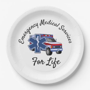 EMS Ambulance For Life     Paper Plate