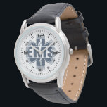 EMS Denim texture Watch<br><div class="desc">Available in different products. Did you know that you can transfer this design to any products that you want by yourself. If you don't know how,   please check my post to see how to do:  www.giftforallseason.com/blog/new-option-at-zazzle-store</div>