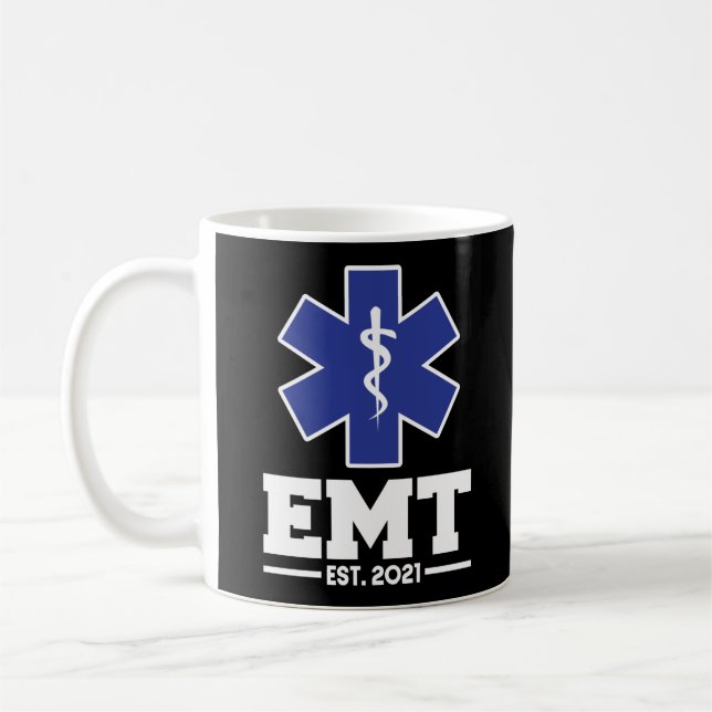 EMS Emergency EMT Est. 2021 Student Graduation Coffee Mug (Left)