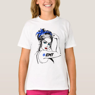 EMS Emergency EMT Rosie The Riveter T-Shirt