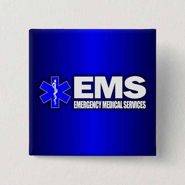 EMS -Emergency Medical Services 15 Cm Square Badge (Front)
