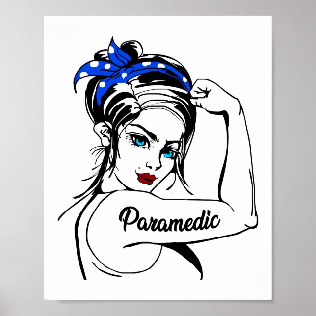 EMS Emergency Paramedic Rosie The Riveter Poster (Front)