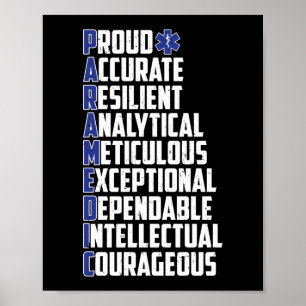 EMS Emergency Paramedic Word Cloud Poster