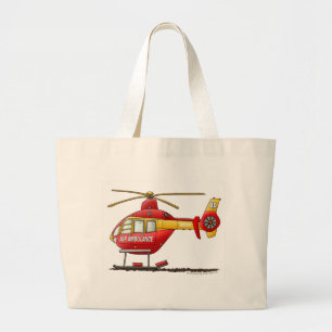 EMS EMT Rescue Medical Helicopter Ambulance Large Tote Bag