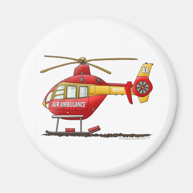 EMS EMT Rescue Medical Helicopter Ambulance Magnet (Front)