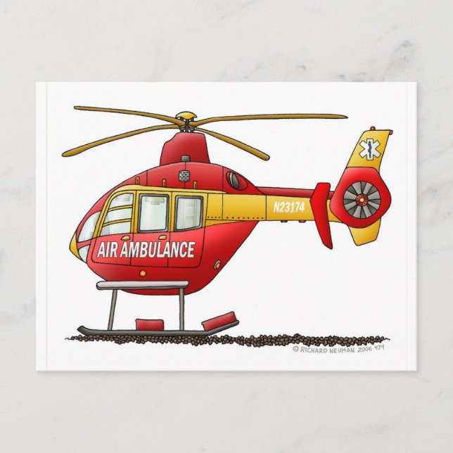 EMS EMT Rescue Medical Helicopter Ambulance Postcard (Front)