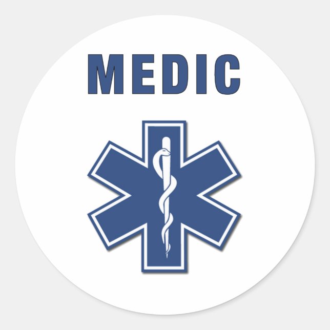 EMS ParaMedic Star of Life Classic Round Sticker (Front)