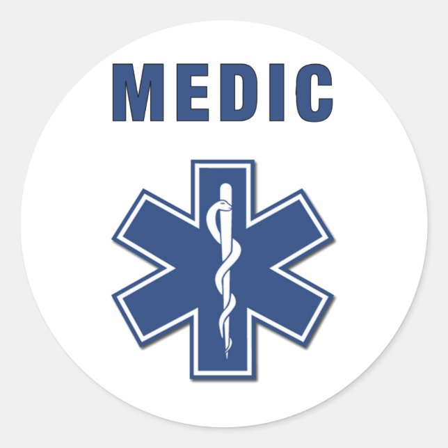 EMS ParaMedic Star of Life Classic Round Sticker (Front)