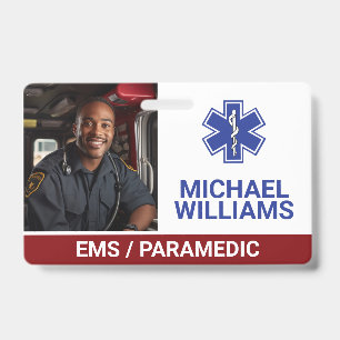 EMS   Paramedic Worker ID Badge