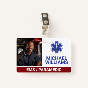 EMS   Paramedic Worker ID Badge