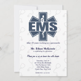 EMS retirement Denim texture Invitation