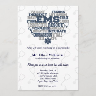 EMS retirement Denim texture Invitation
