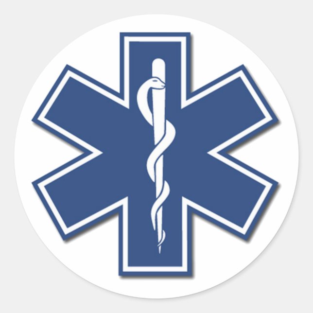 EMS Star of Life Classic Round Sticker (Front)